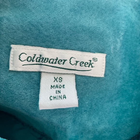 Goldwater Creek Turquoise Suede 3/4 sleeve jacket RODEO - Picture 3 of 3